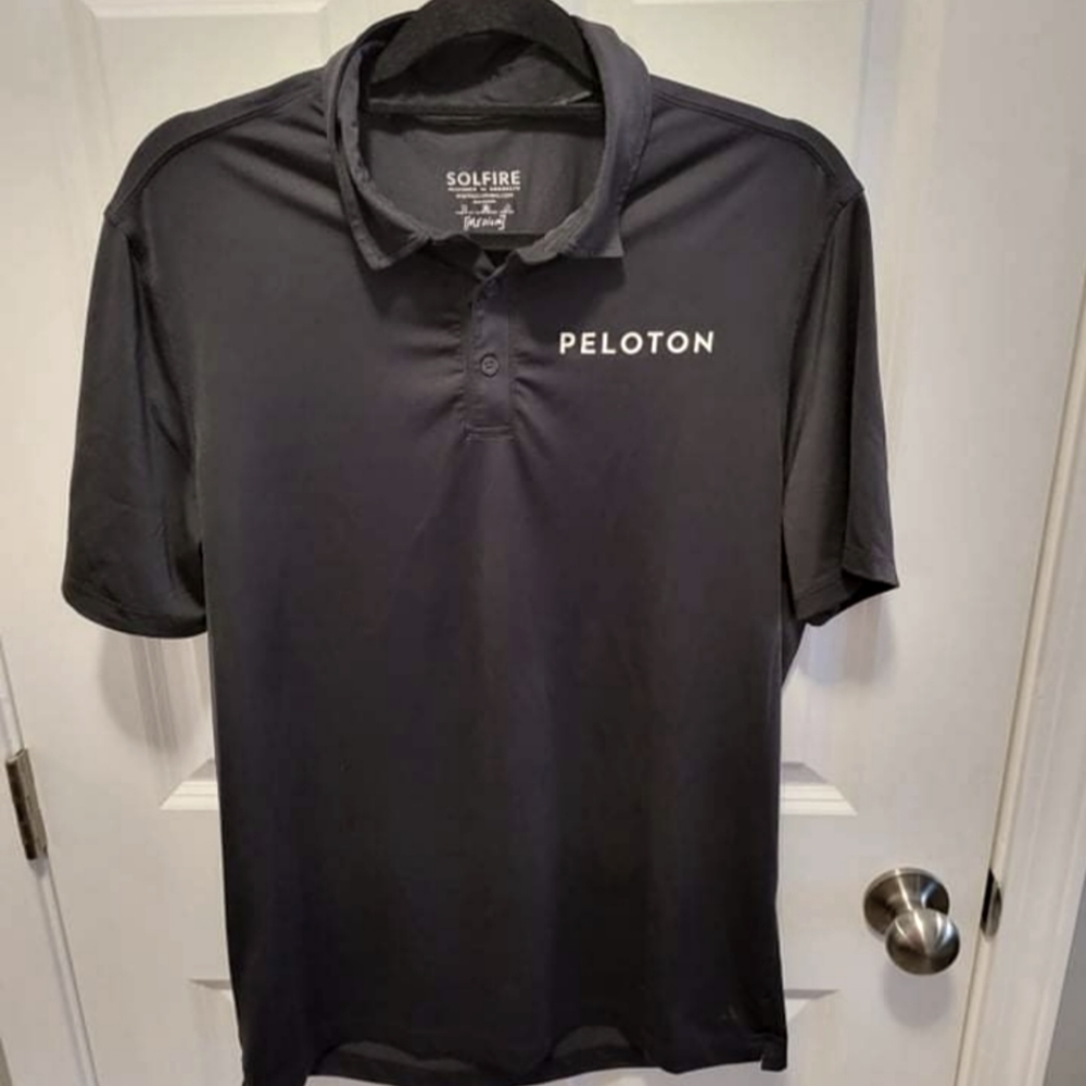 SOLFIRE PELOTON BLACK POLO MENS MEDIUM
